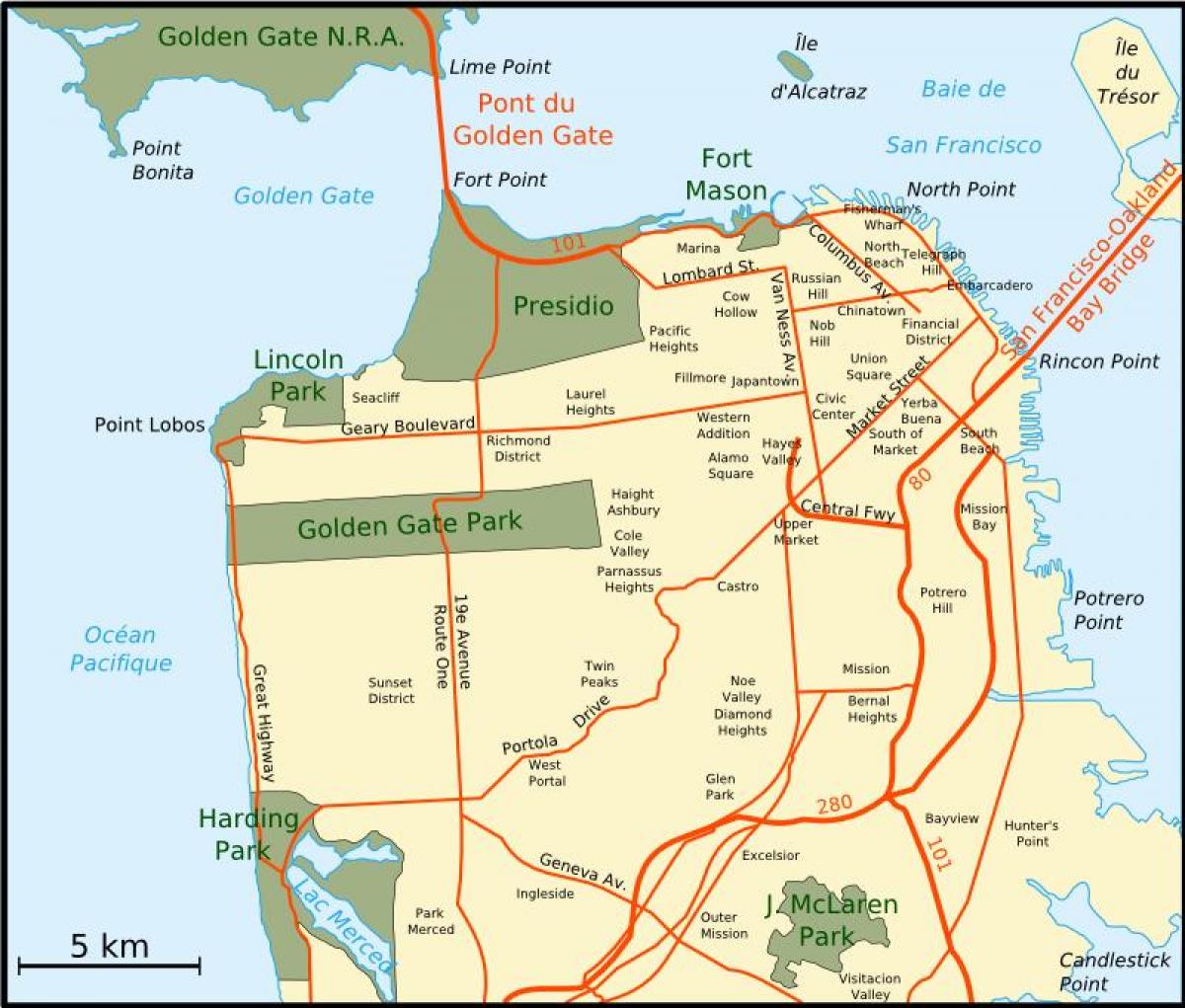 Karte von greater bay area