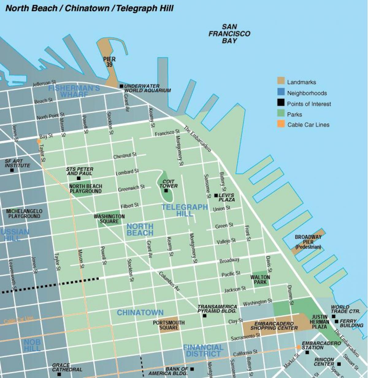 Karte von north beach in San Francisco