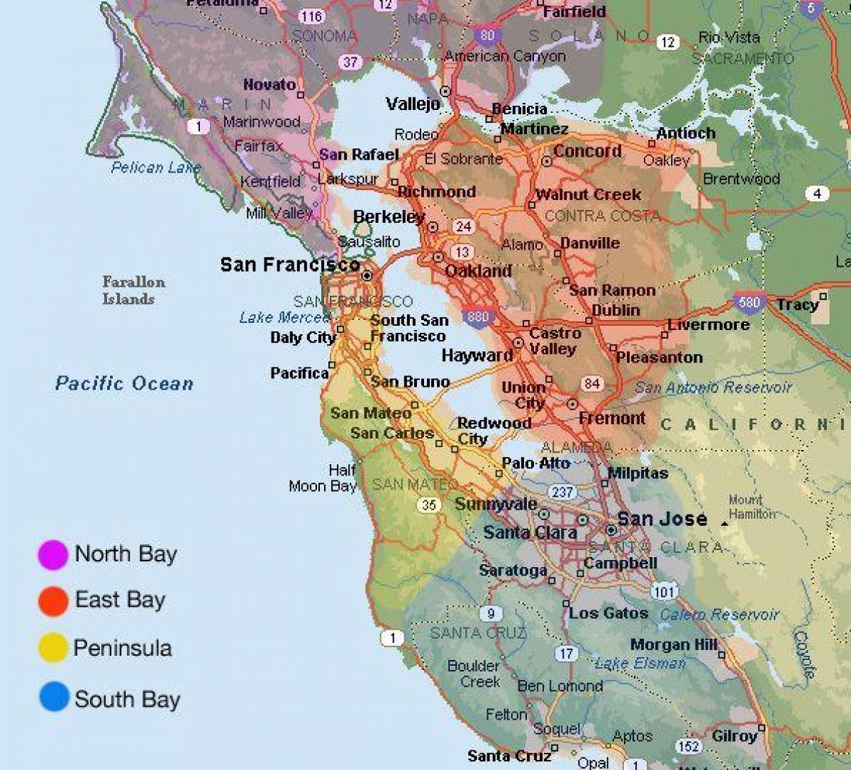 San Francisco Lageplan und Umgebung