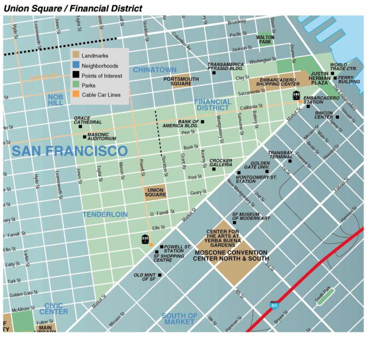 Karte von union square San Francisco