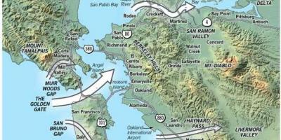 Karte von San Francisco Mikroklima