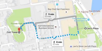 Karte von San Francisco self guided walking tour