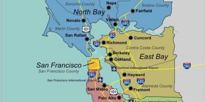 Karte von south San Francisco bay area