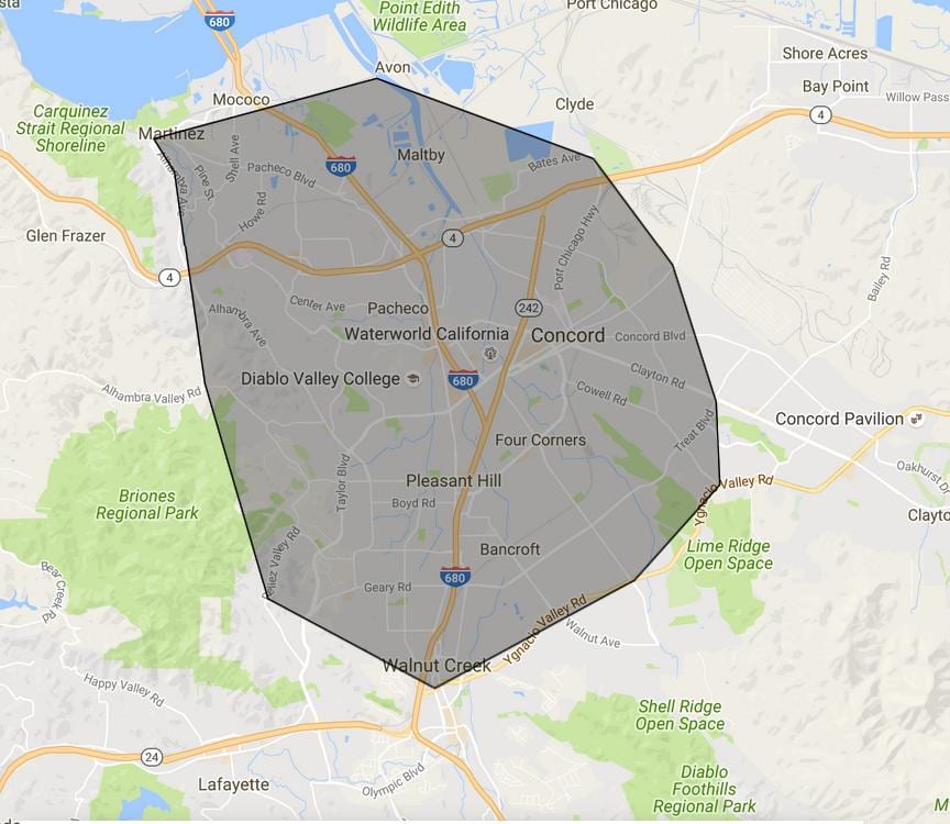Karte prüfen Sie bitte, bay area