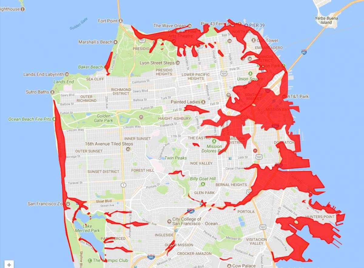 San Francisco Bereichen zu vermeiden anzeigen