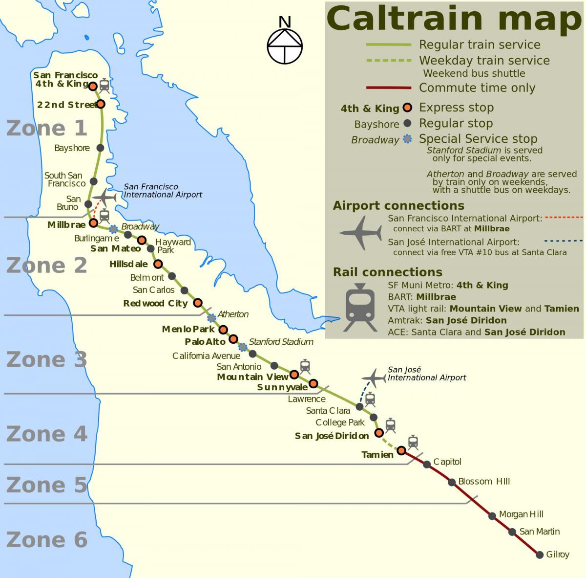 San Francisco caltrain anzeigen