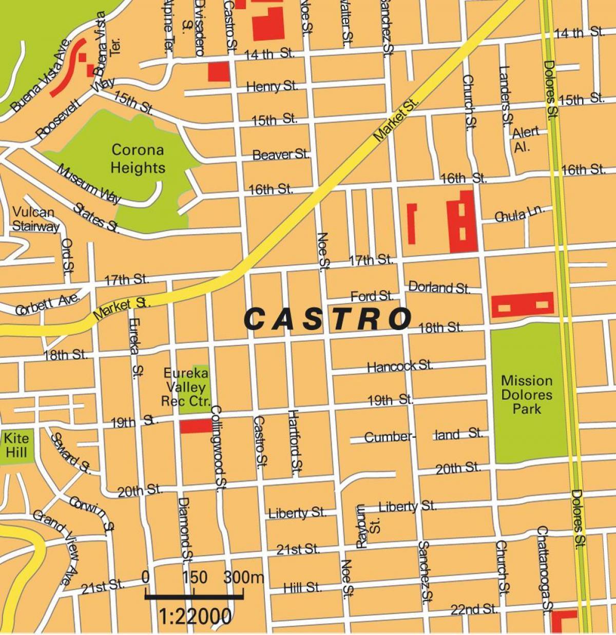 Karte von castro district in San Francisco