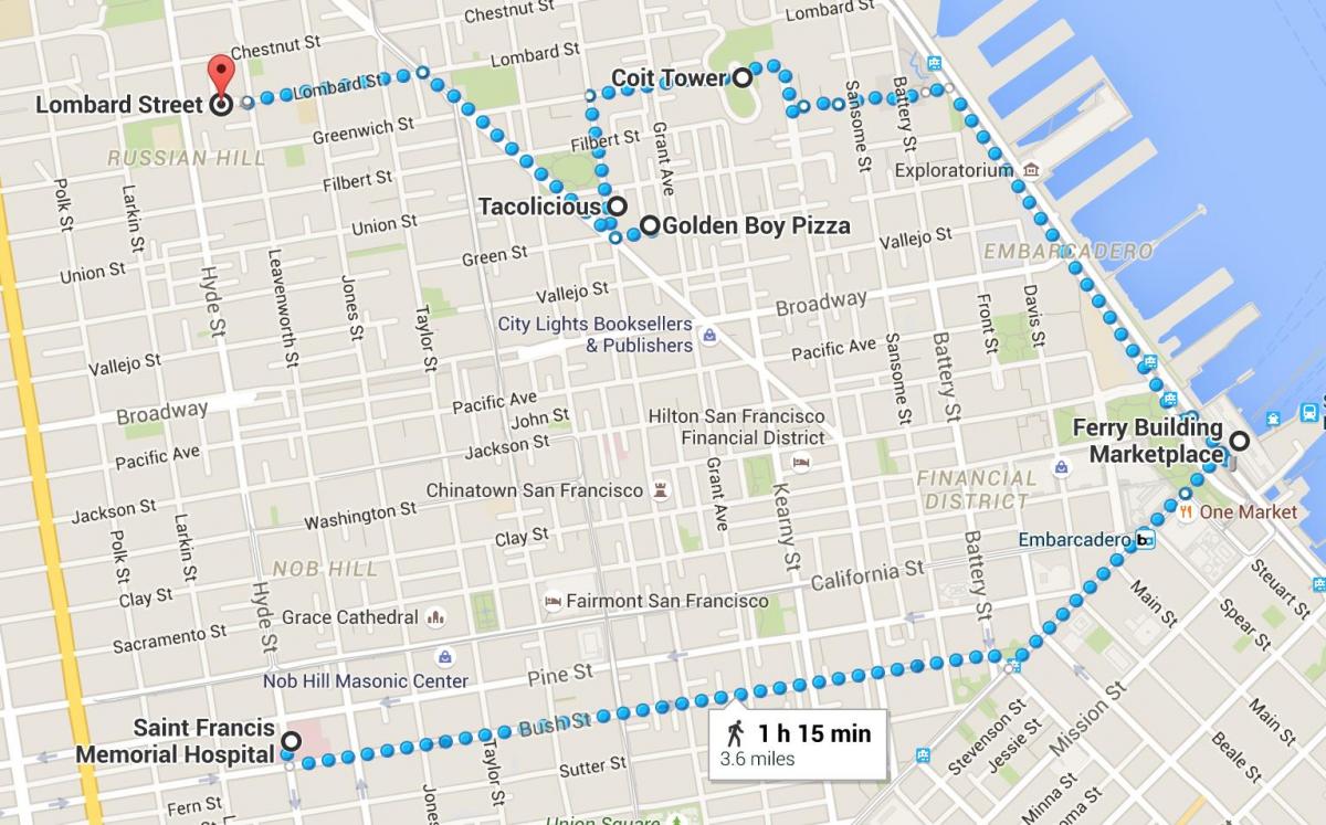 San Francisco chinatown walking tour map