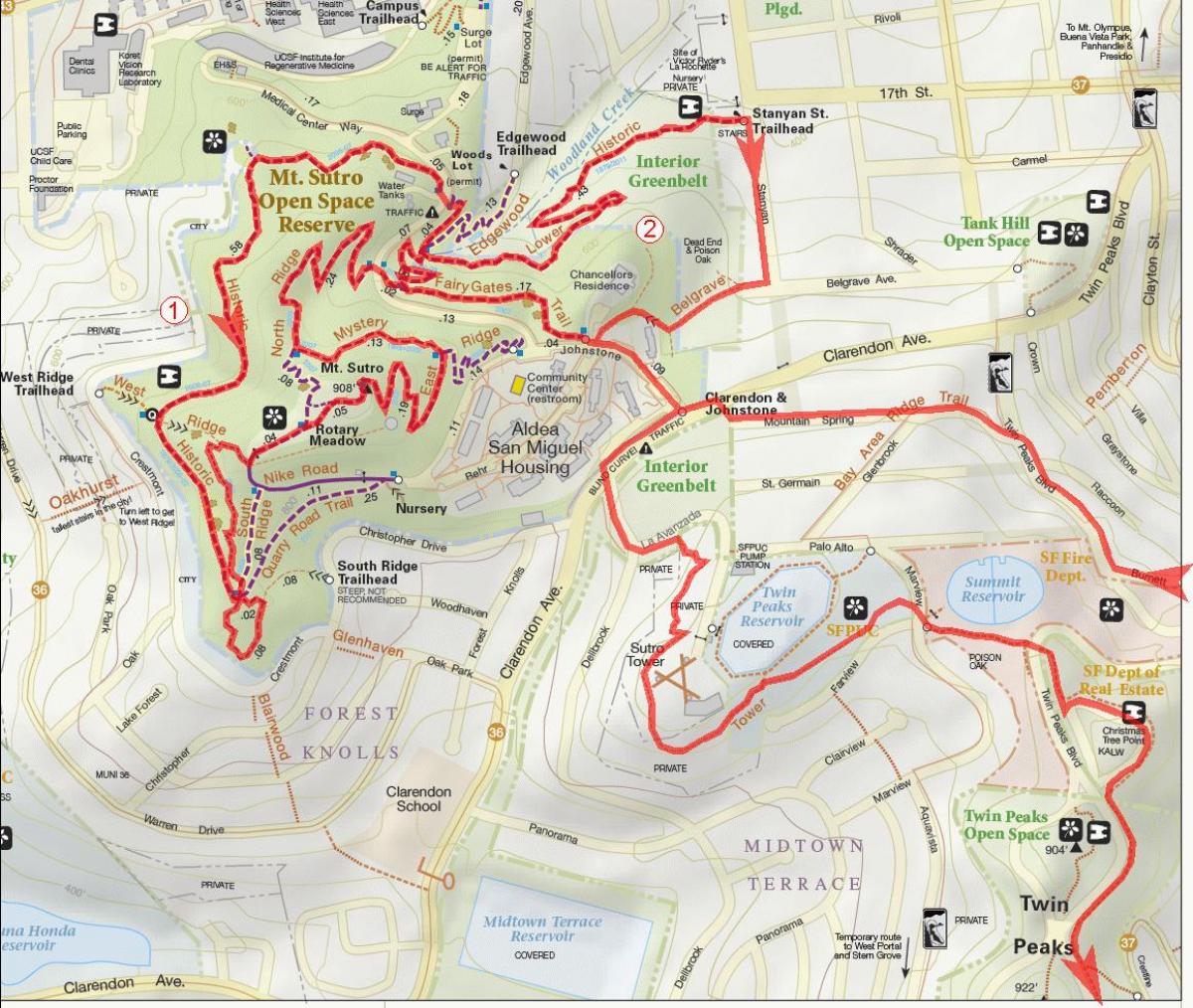 Karte von bay-area-bike-trails