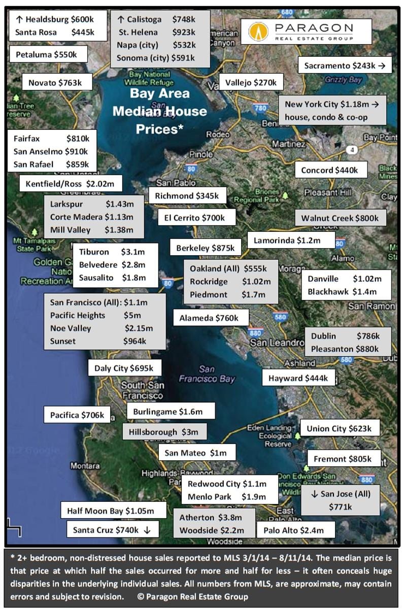 Karte von der bay area Gehäuse Preise