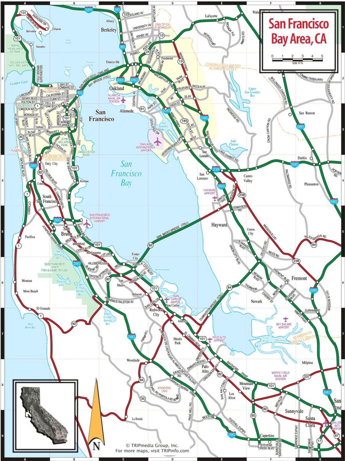 Karte von San Francisco bay area