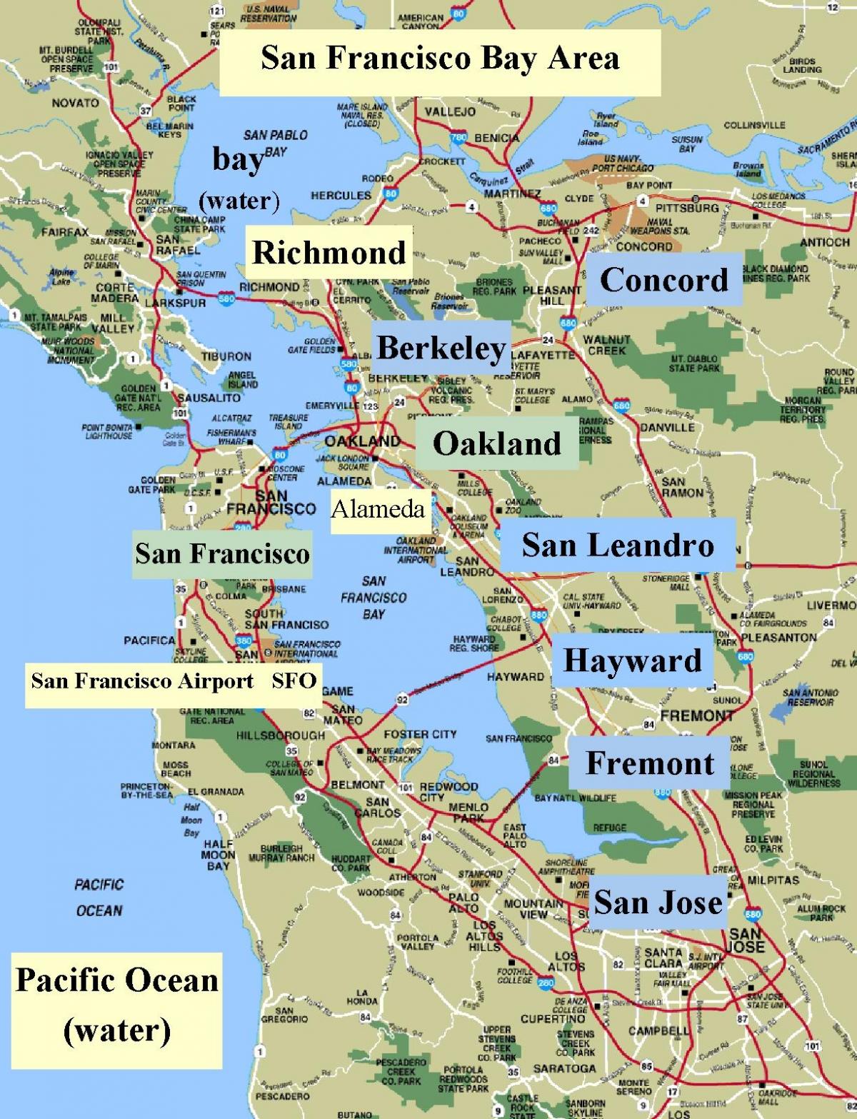 Karte von San Francisco Kalifornien