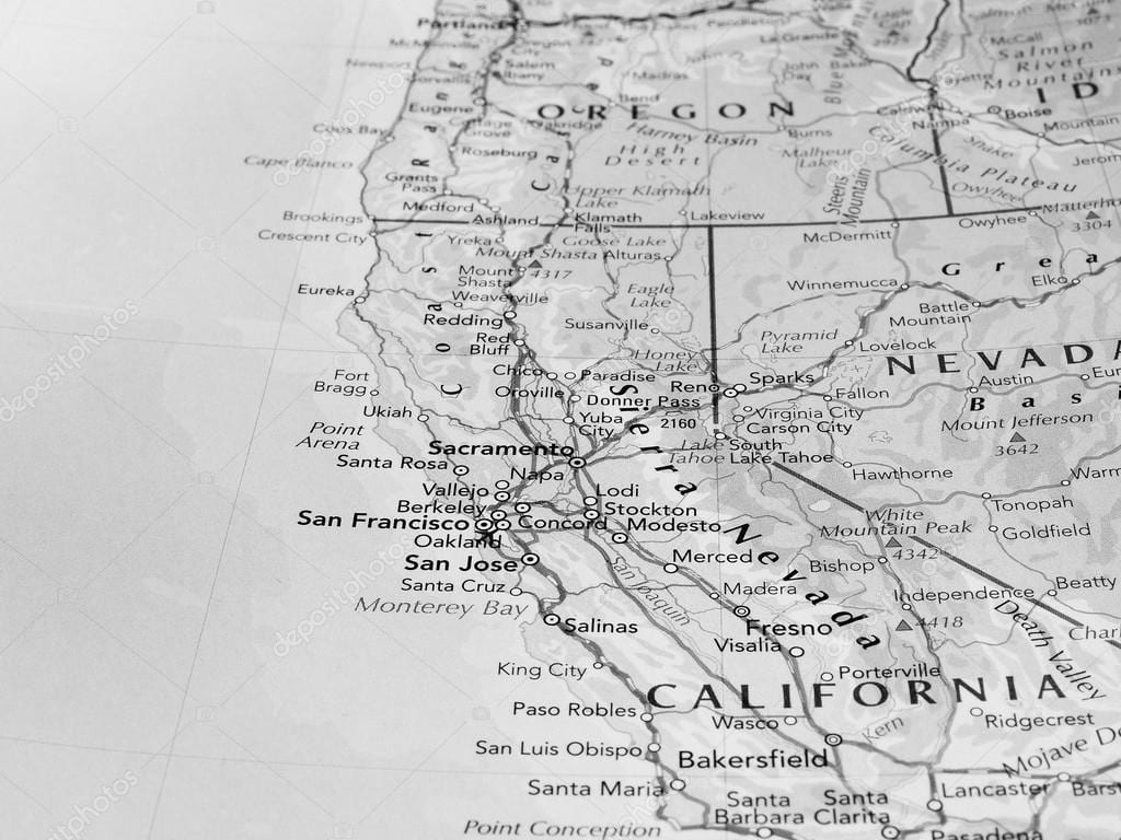 schwarze und weiße Karte von San Francisco