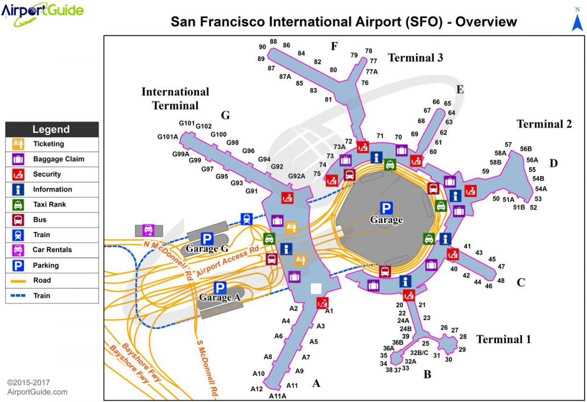 Karte von kSFO airport
