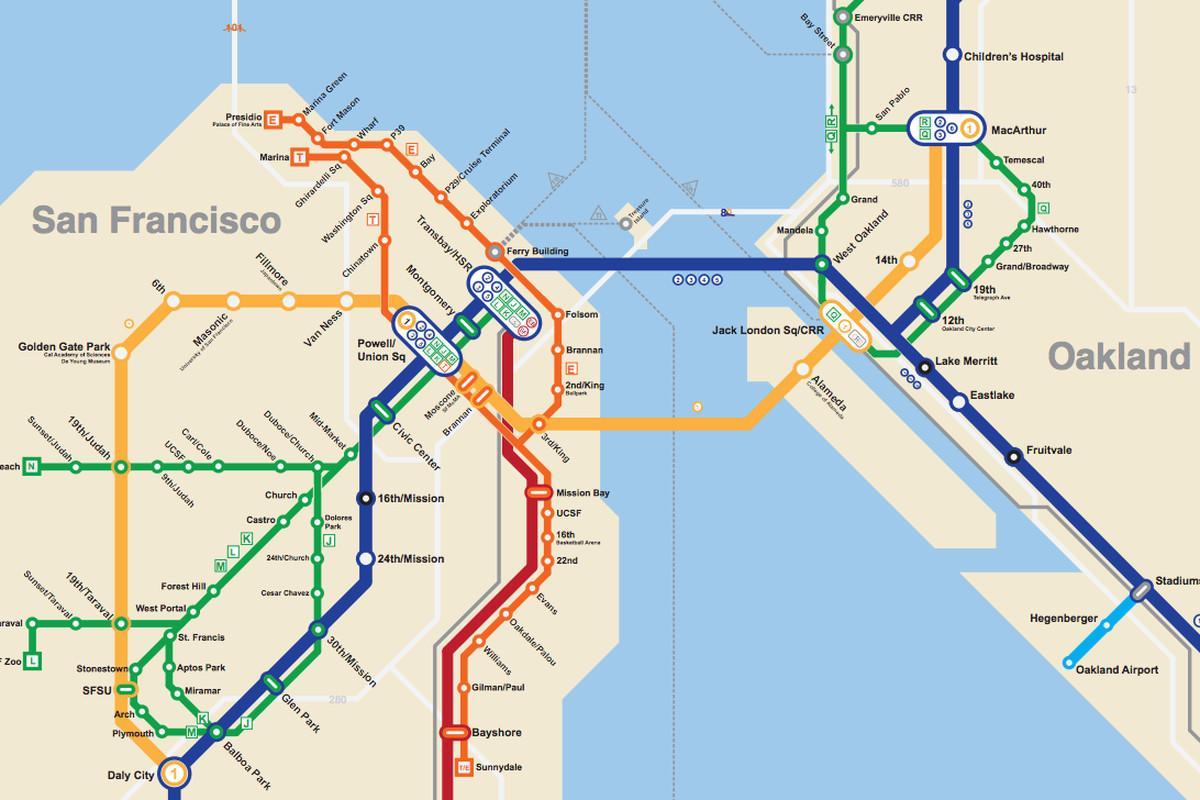 San Francisco U-Bahn-Karte