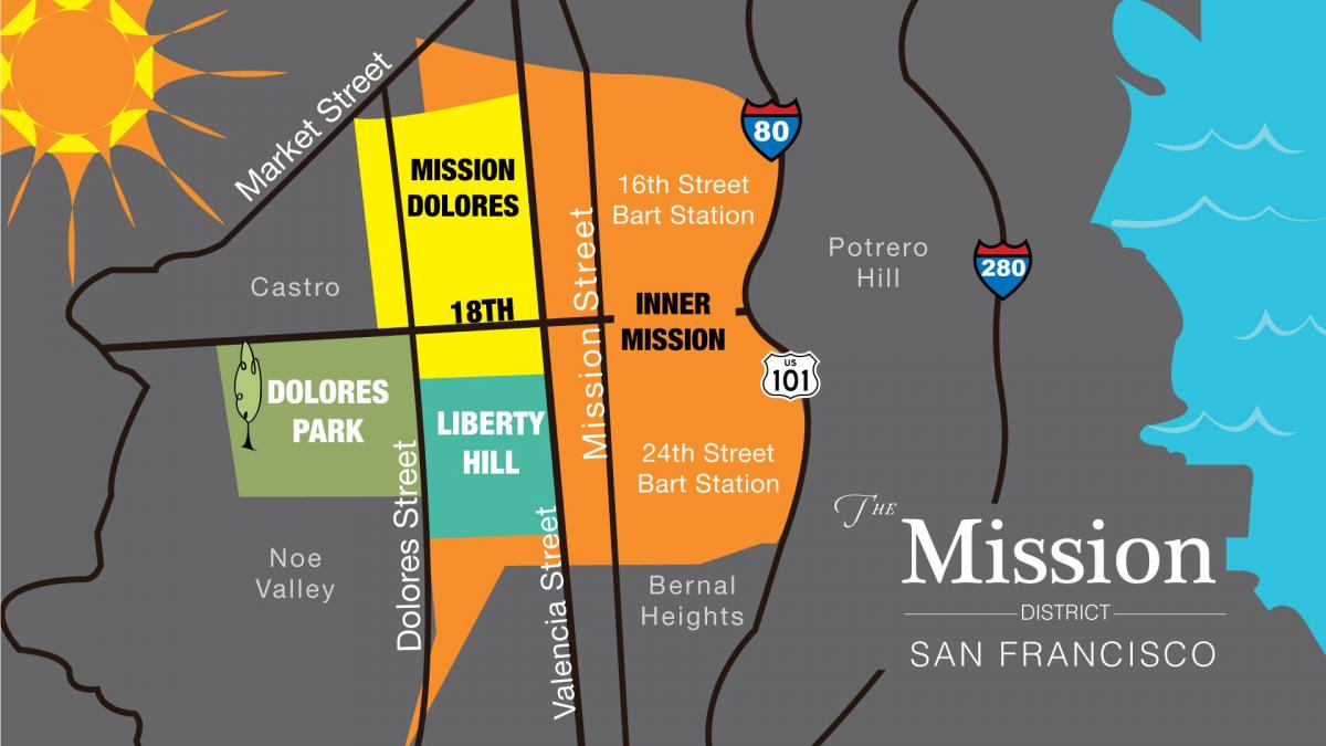 Karte von mission district in San Francisco