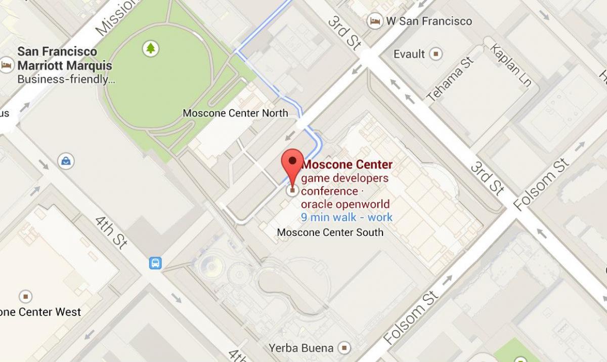 Karte des moscone center in San Francisco