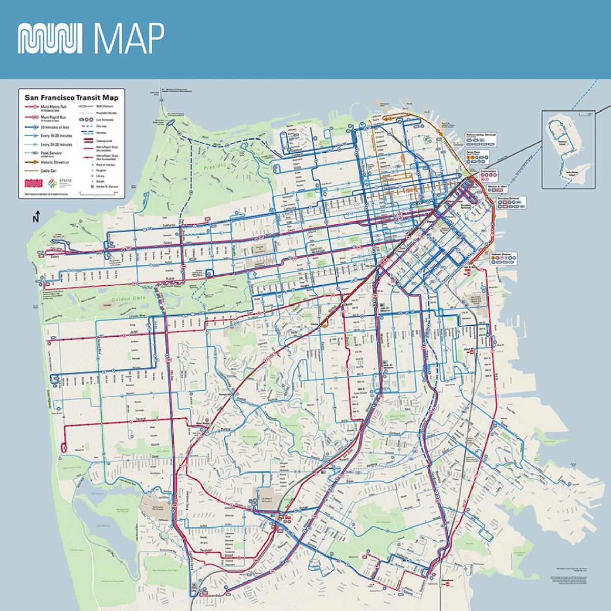 muni-Karte San Francisco, ca