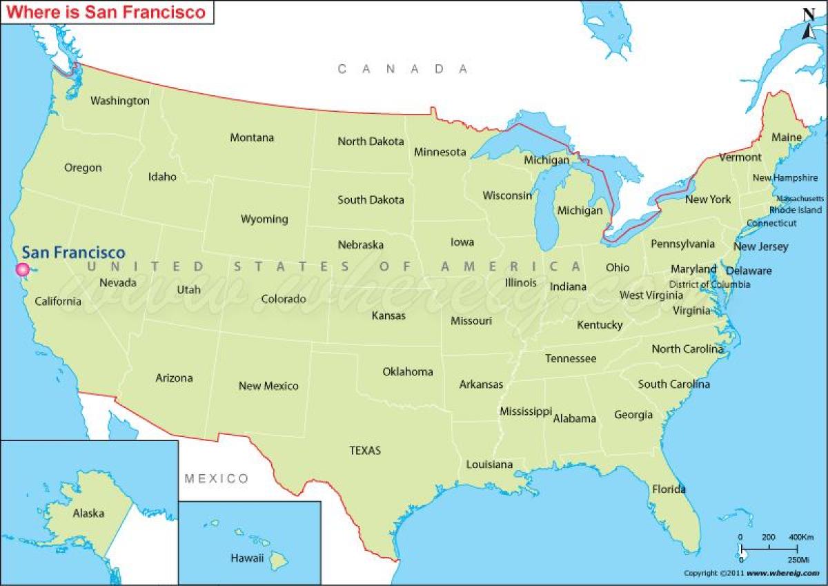 Karte von San Francisco Kalifornien usa
