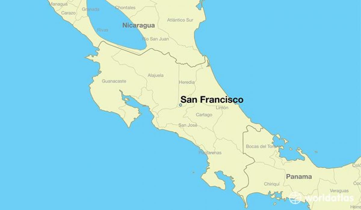 Karte von San Francisco auf einer Welt