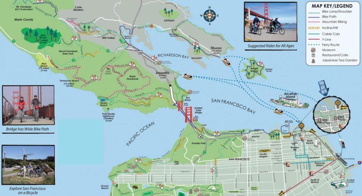 Karte von San Francisco bike tour