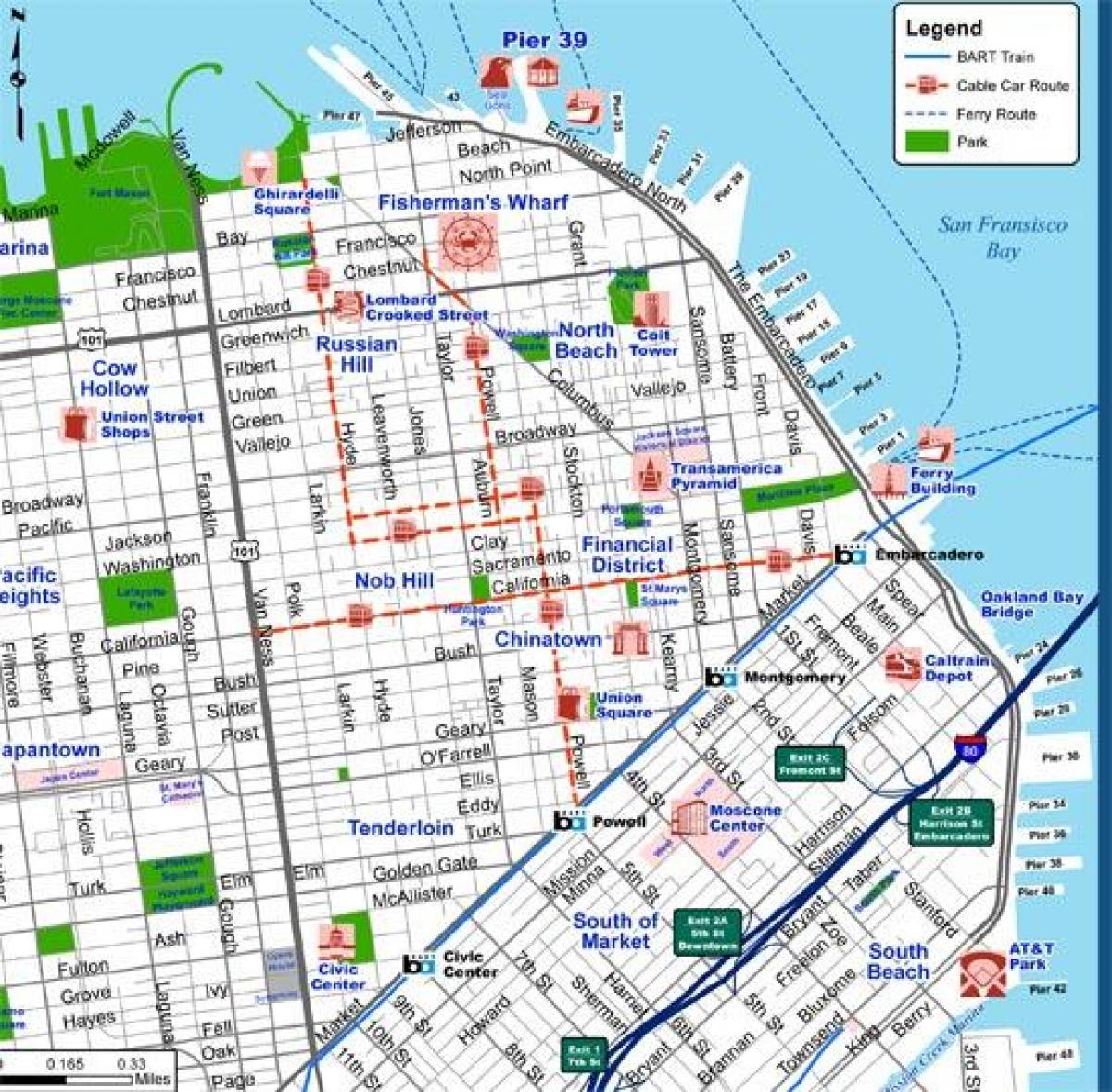 Karte von San Francisco, die Stadt Straße