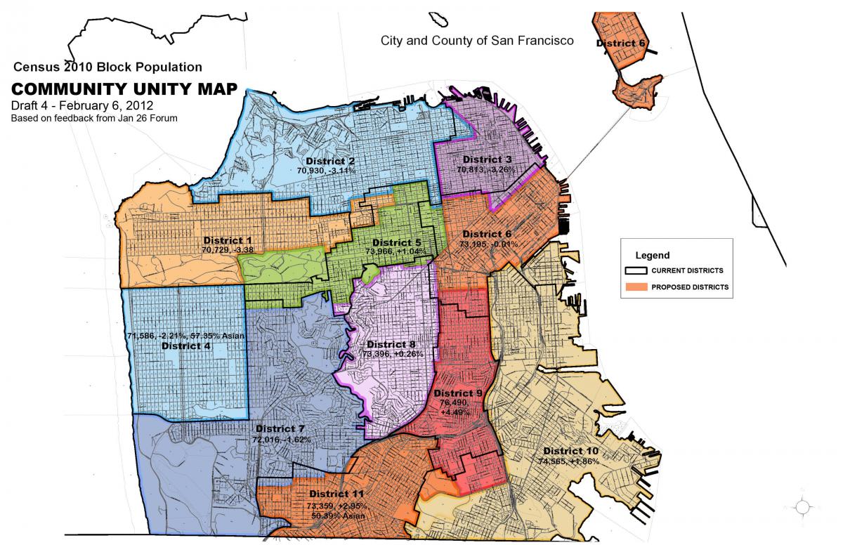 Karte von San Francisco district