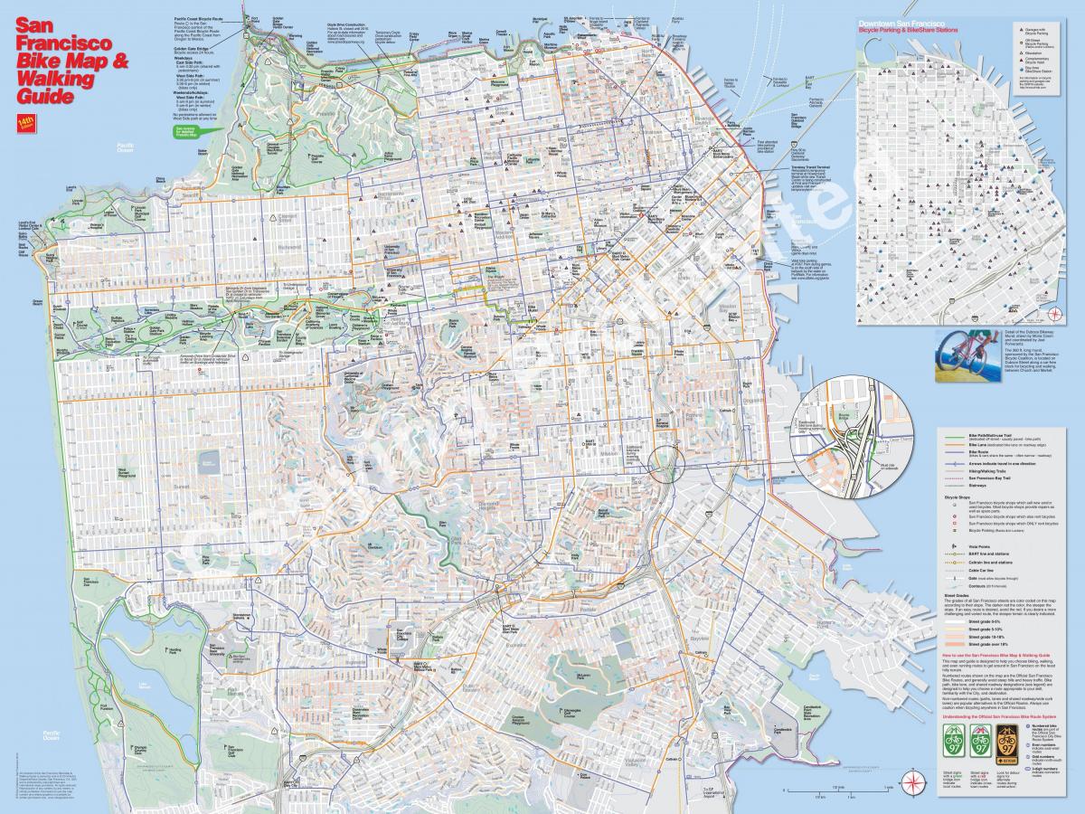 Karte von San Francisco Fahrrad