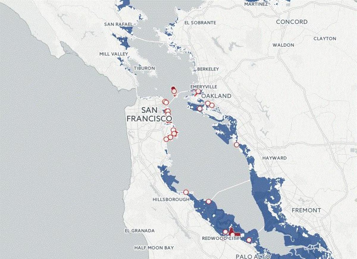 Karte von San Francisco-Flut