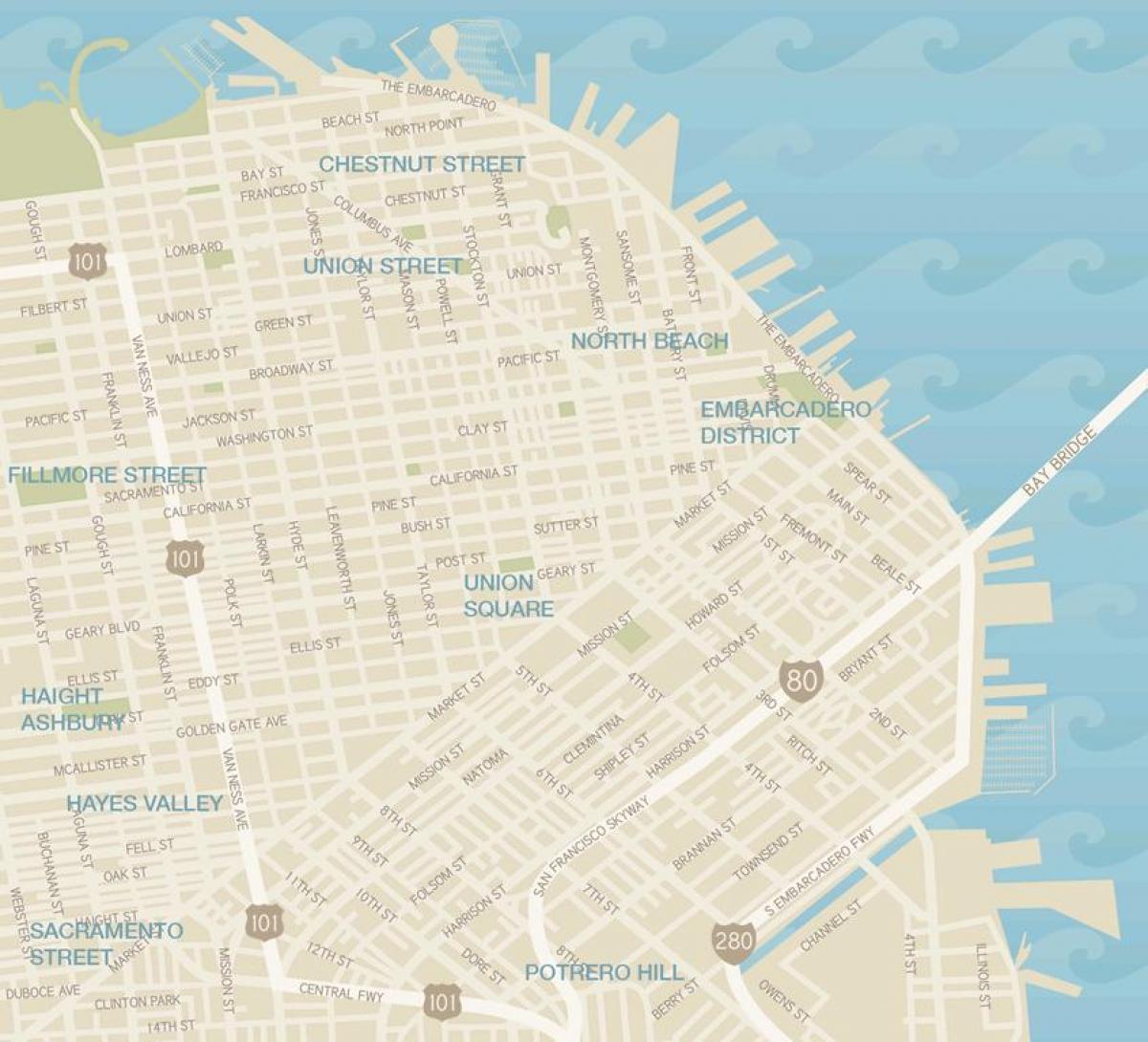 Karte von San Francisco, in garment district
