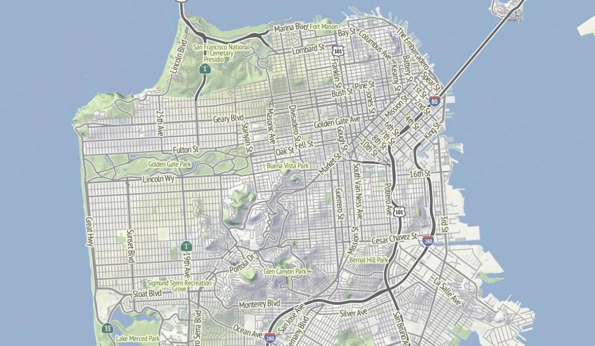 Karte von San Francisco Gelände