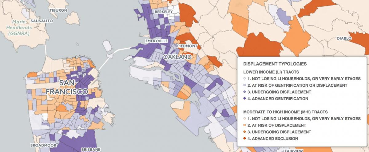 Karte von San Francisco Gentrifizierung