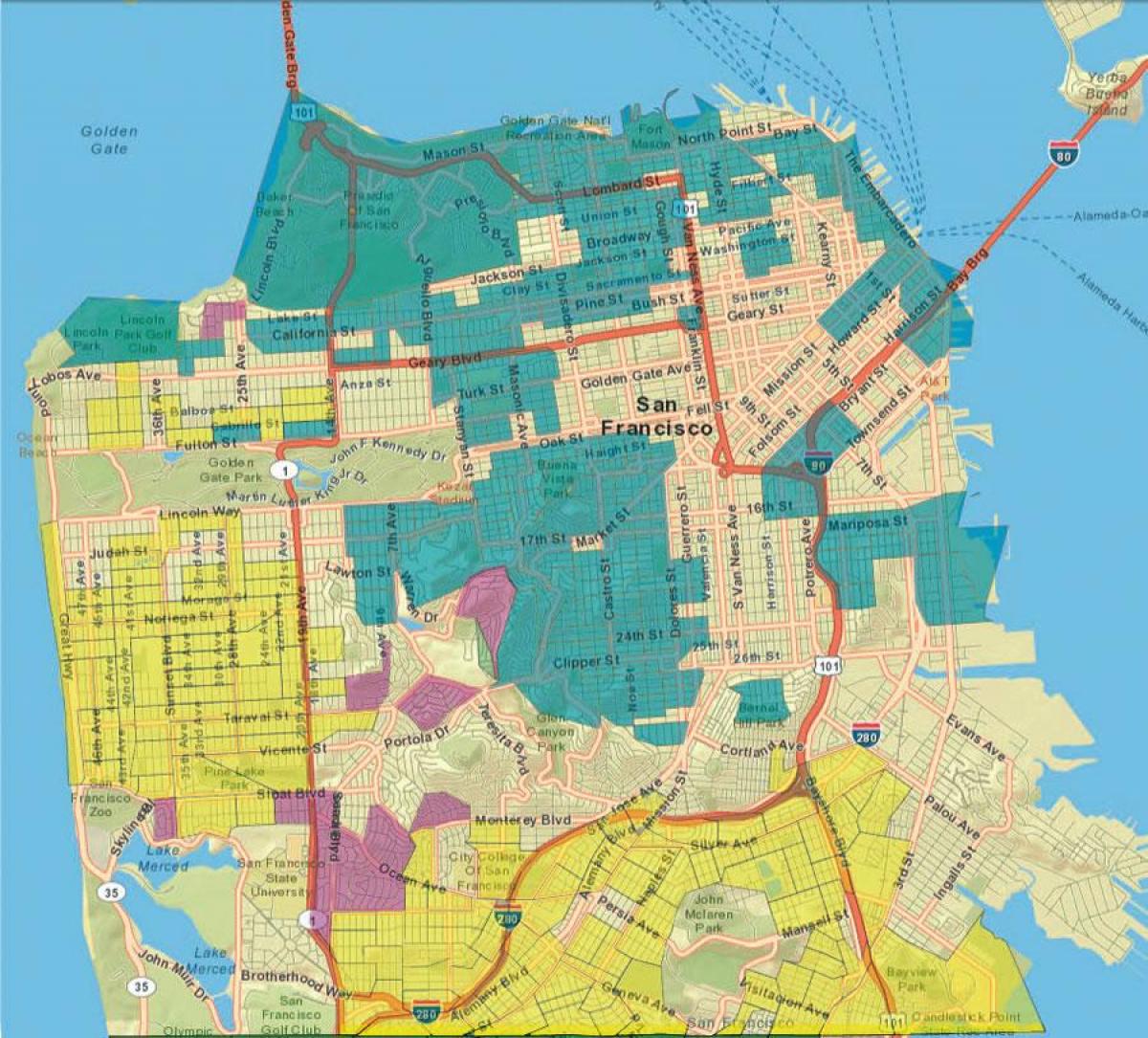 Karte von San Francisco gis