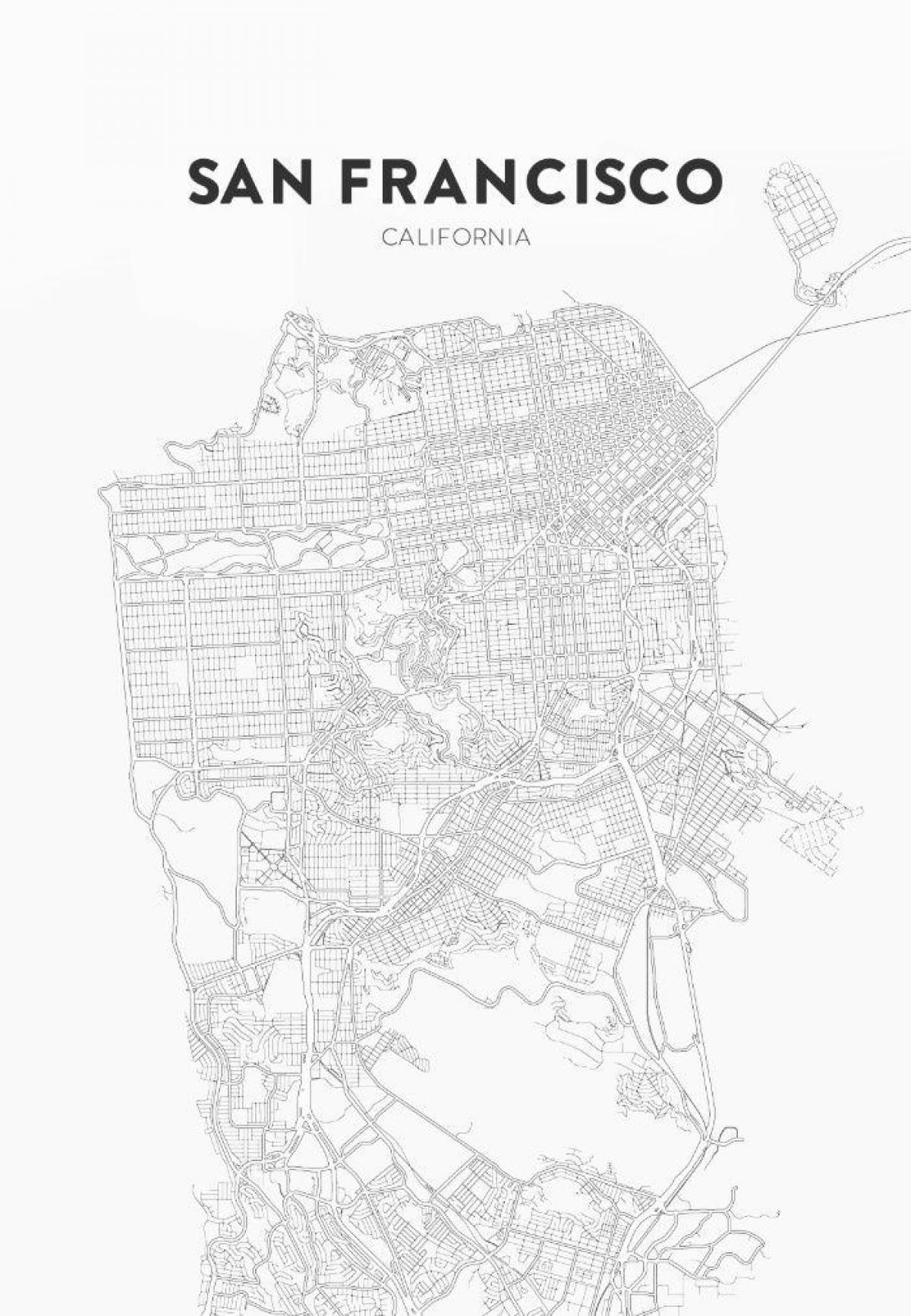 drucken die Karte von San Francisco