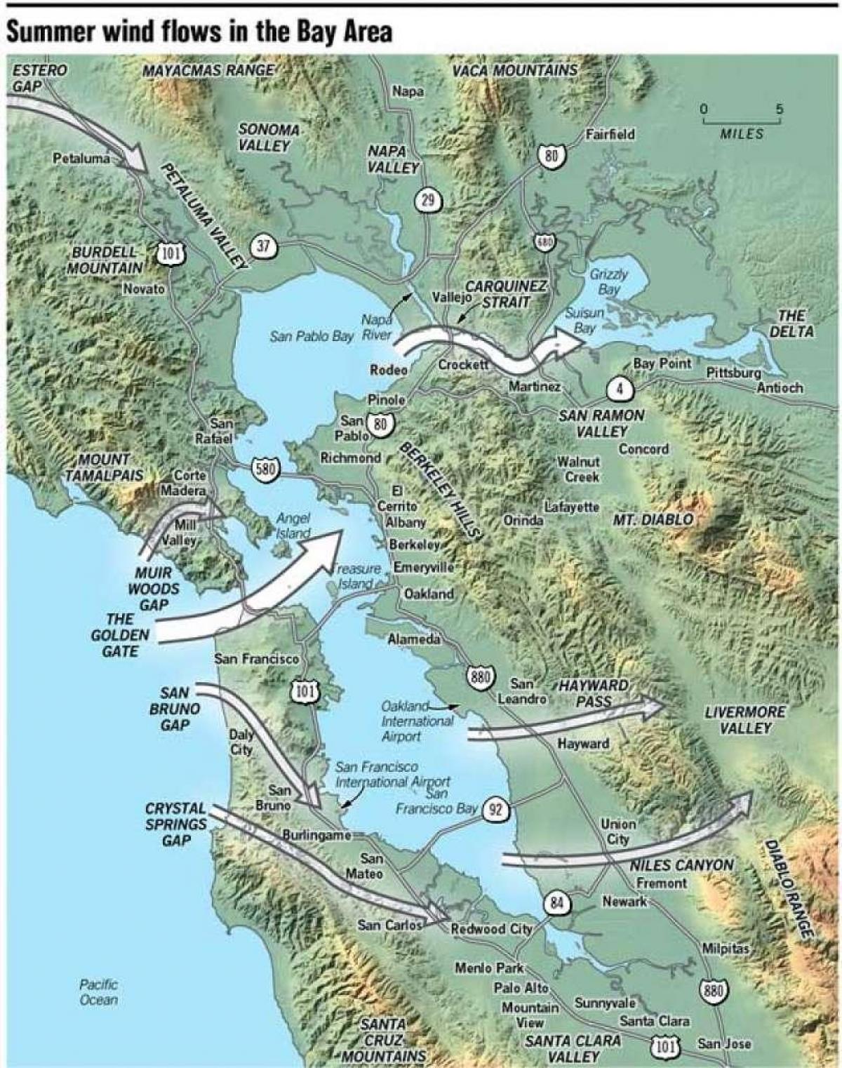Karte von San Francisco Mikroklima