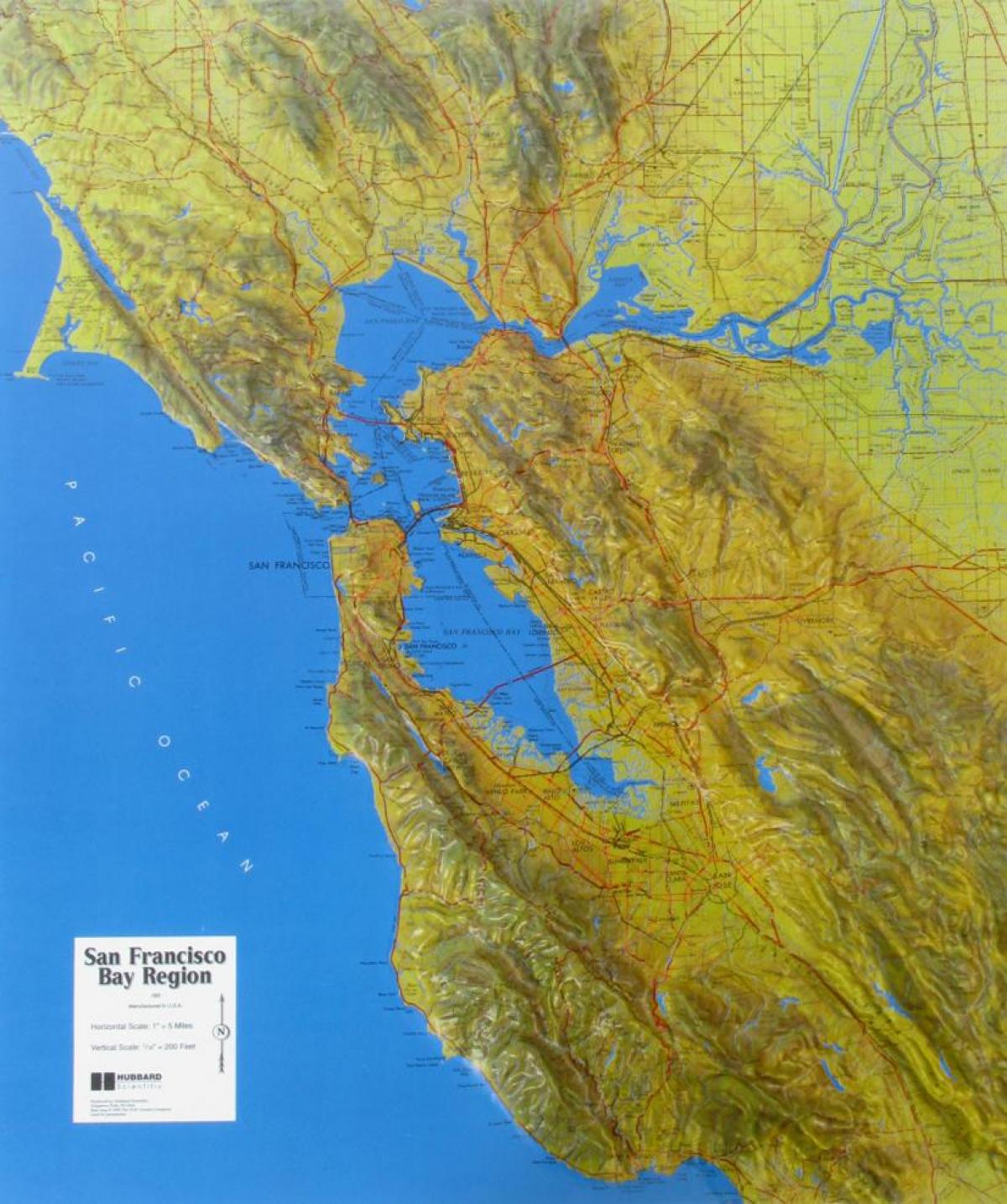 Karte von San Francisco relief