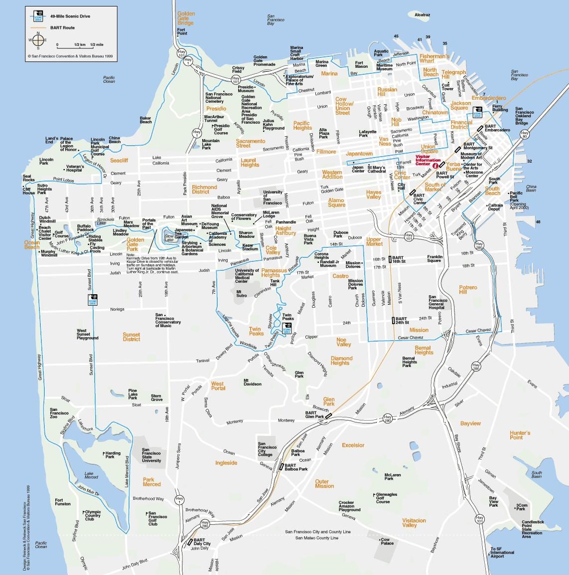 Karte von San Francisco Sehenswürdigkeiten
