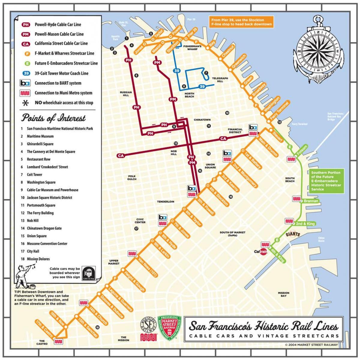 SFO Straßenbahn map