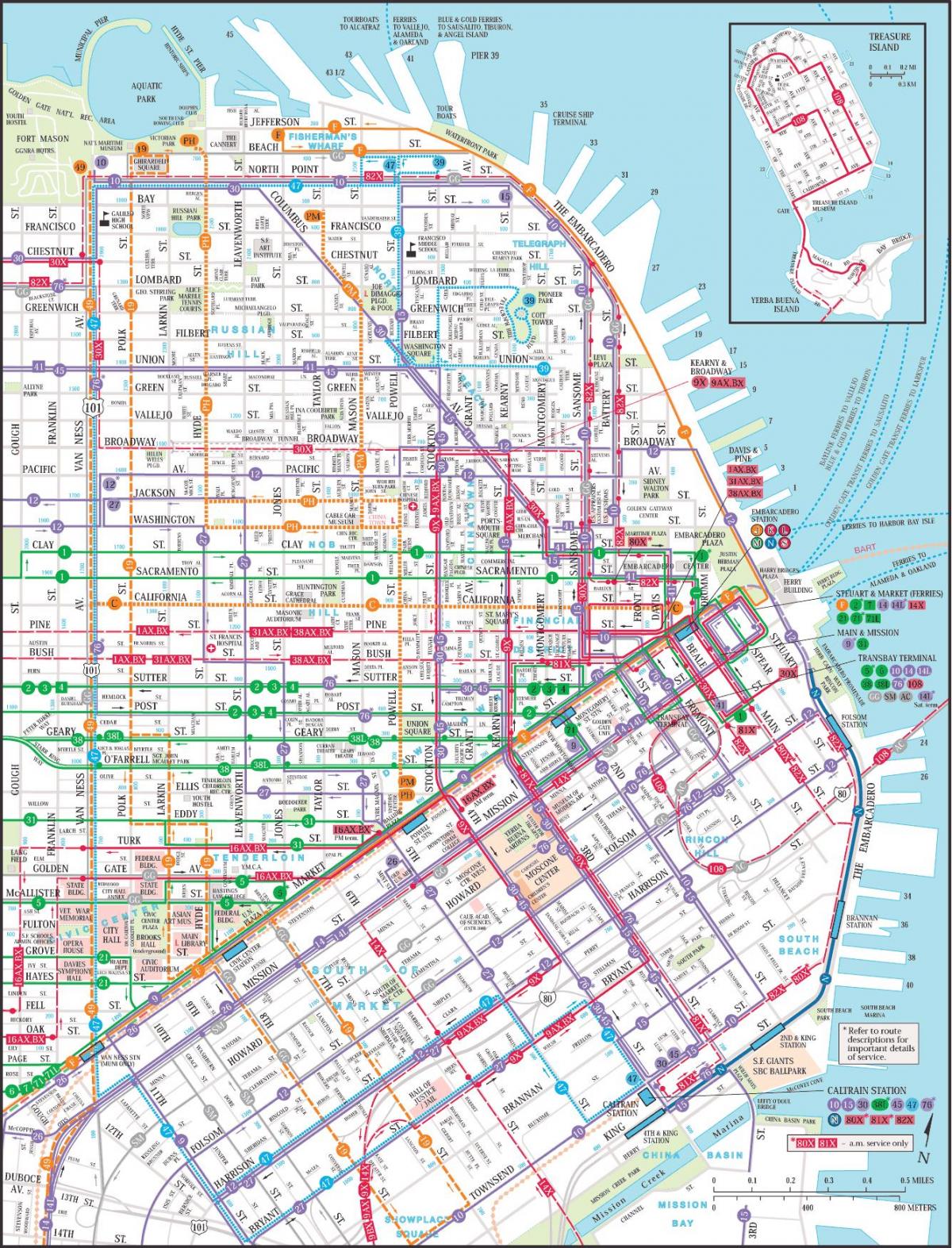 San Francisco public transit Karte