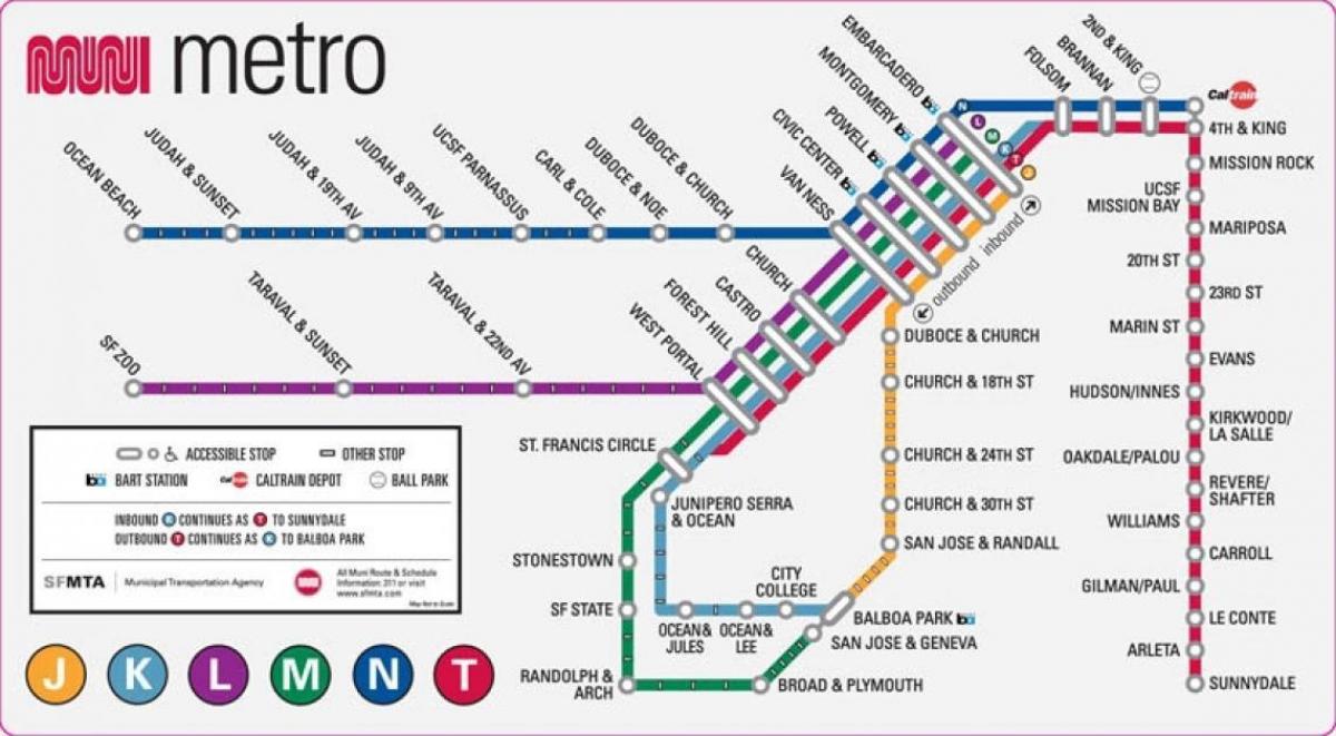 San Fran U-Bahn-Karte