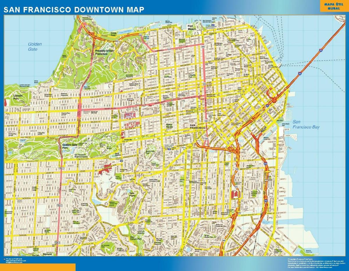 Karte von San Francisco Wand