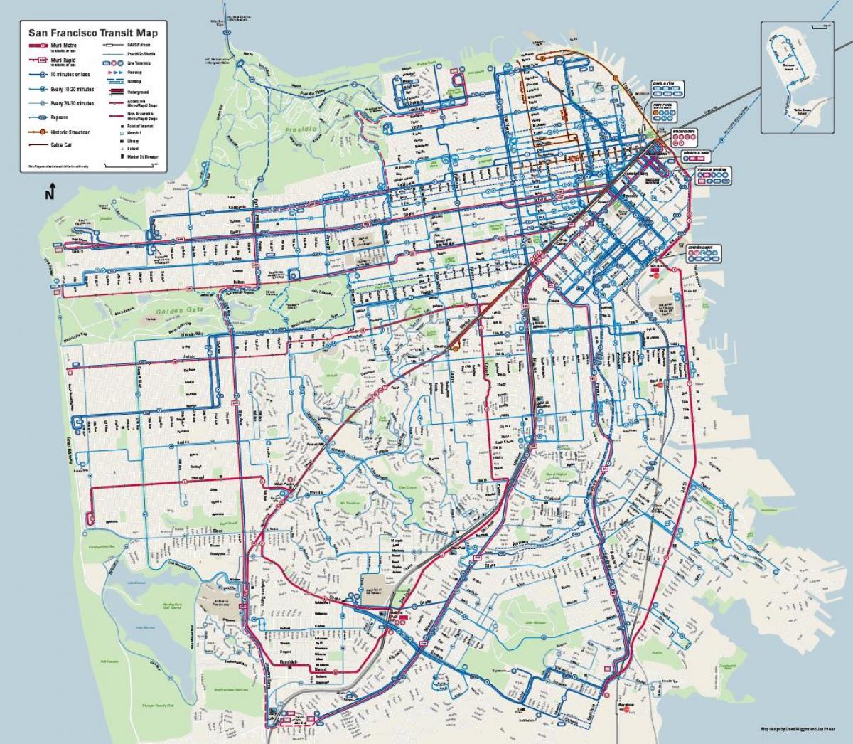 San Francisco-bus-system-Karte