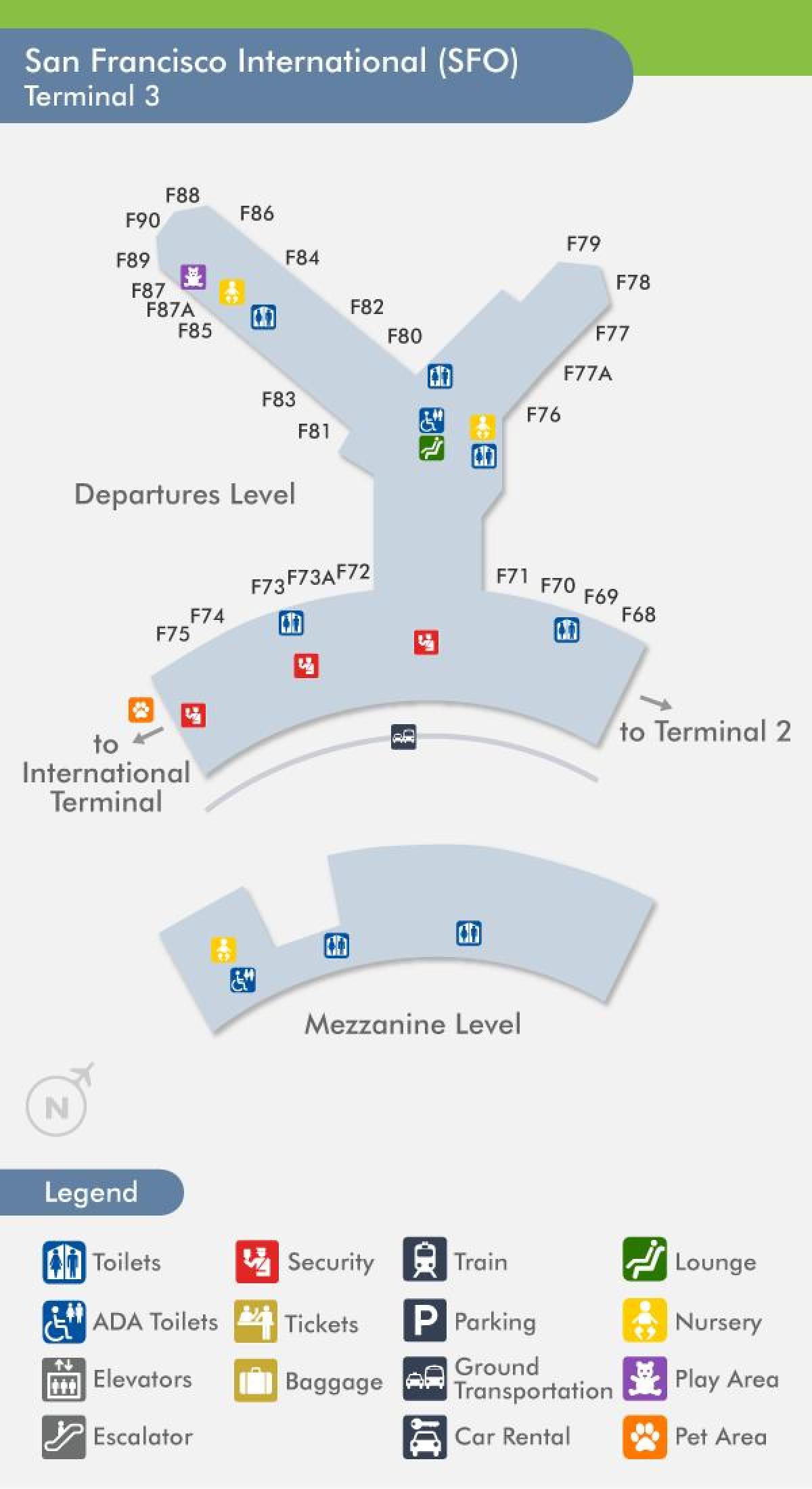 SFO airport map terminal 3