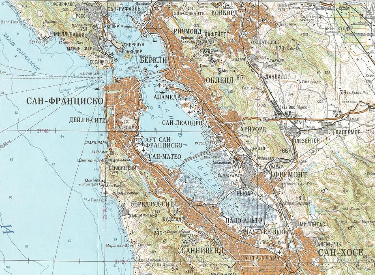 Karte der sowjetischen San Francisco