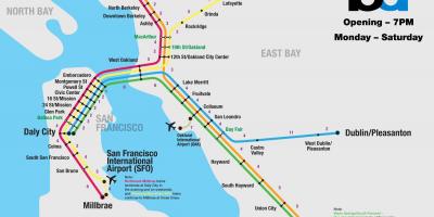 Bart-system Karte von San Francisco