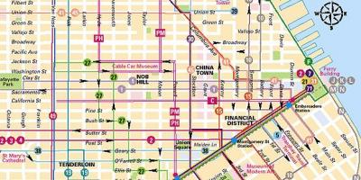 Cable-car-Linien San Francisco Karte
