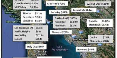 Karte von der bay area Gehäuse Preise