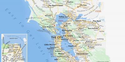 San Francisco-map-Bereichen,
