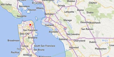 Karte von Kalifornien Städte in der Nähe von San Francisco