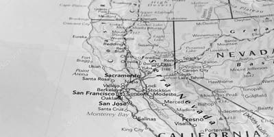Schwarze und weiße Karte von San Francisco